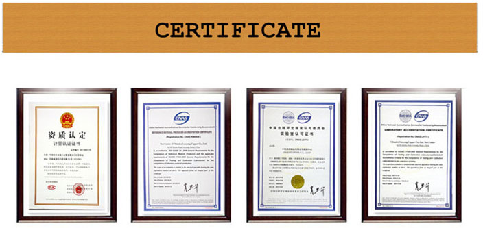 Mosadzné rúrkové nity certificate